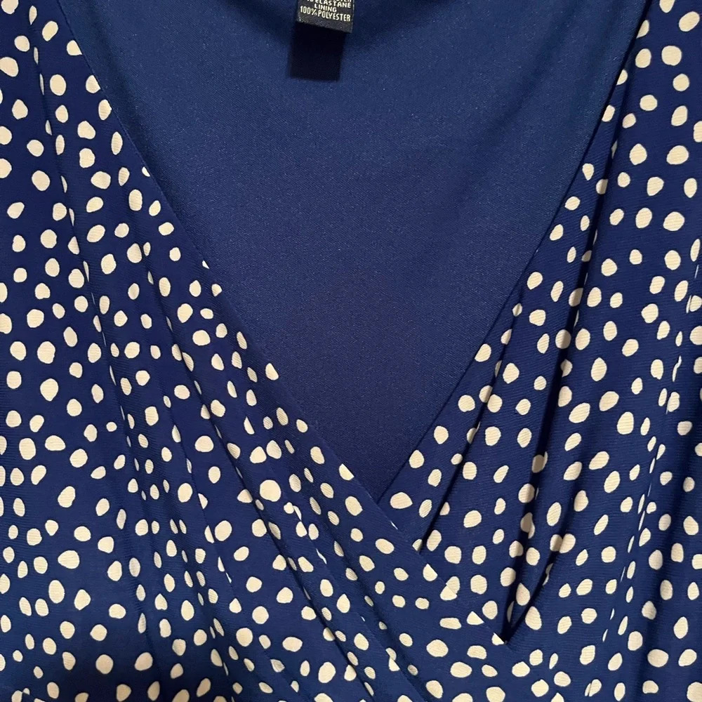 CHAPS~RL SLEEVELESS DRESS~BLUE~LG - Picture 2 of 8